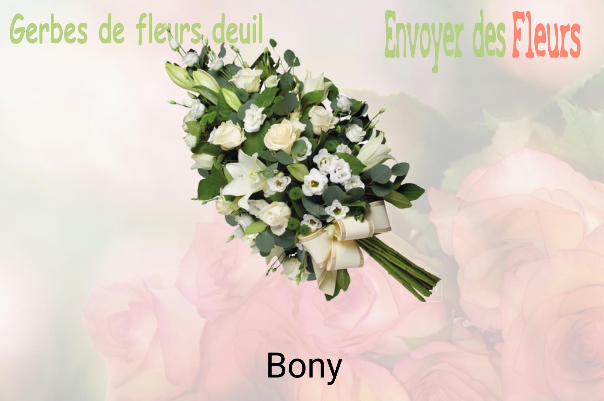 Gerbe de fleurs de deuil livrée à Bony